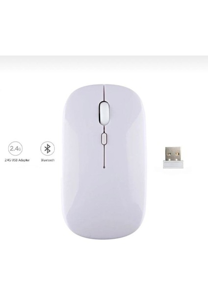 Alfa MEC Apple iPad Mini 5 6 Uyumlu Mouse Bluetooth Wireless Şarj Edilebilir Fare 2.4g