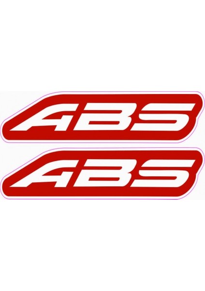 Motosıklet Abs Yazısı 7 cm Kırmızı