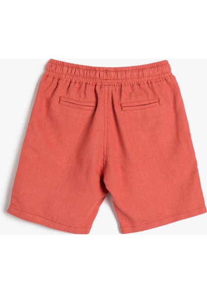 Şort Keten Karışımlı Beli Bağlamalı Cepli fiyatları