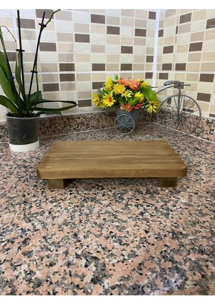 Çok Amaçlı Sunumluk Baharatlık Dekoratif Ahşap Tepsi 11 x 28 cm