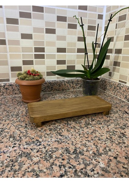 Çok Amaçlı Sunumluk Baharatlık Dekoratif Ahşap Tepsi 11 x 28 cm