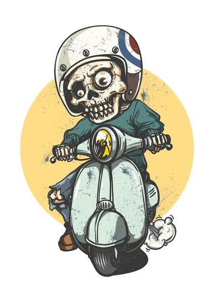 Kuru Kafa Sticker Vespa 10 x 7 cm