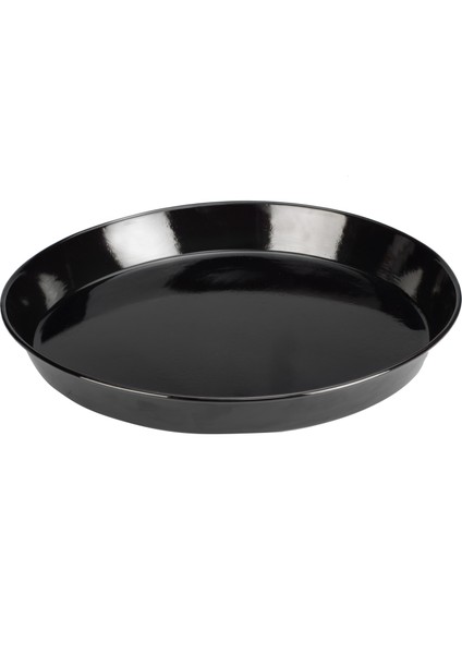 Emaye Kaplamalı Yuvarlak Siyah Tepsi Fırın Tepsisi 32 cm