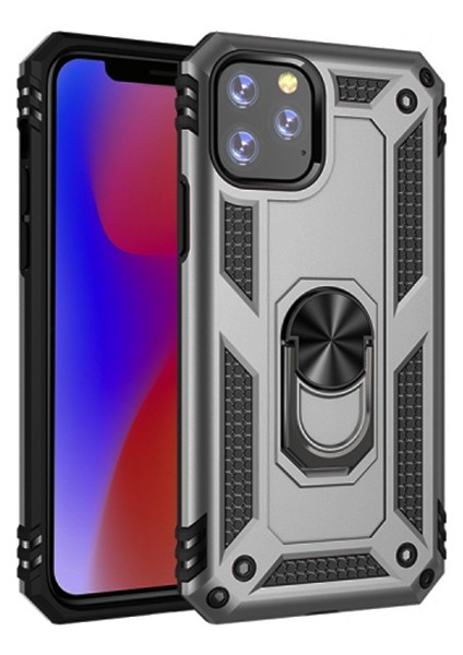 Ally iPhone 11 Pro Max 6.5inch Yüzüklü Kılıf Armor Shockproof Ring Kılıf