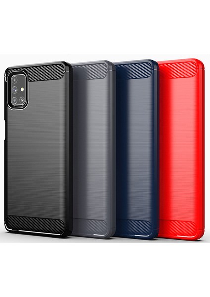 Ally Samsung Galaxy M51 Brushed Carbon Fiber Silikon Kılıf modelleri