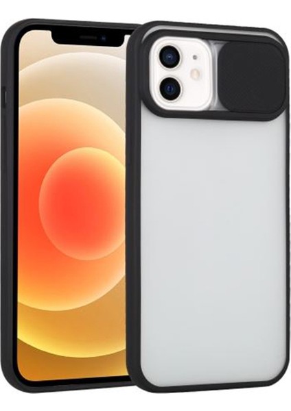 Ally iPhone 12 6.1 Kamera Lens Korumalı Sürgülü Tpu Şeffaf Kılıf