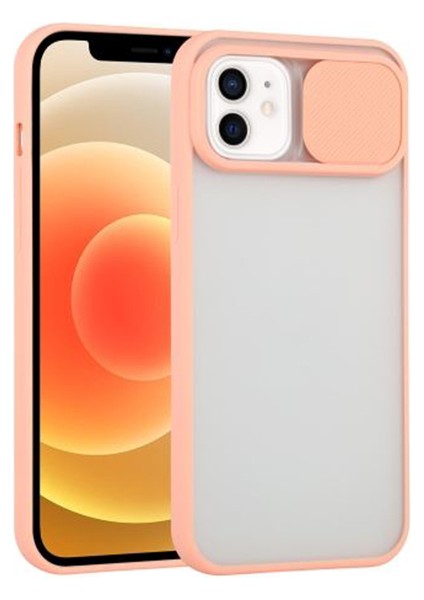 Ally iPhone 12 6.1 Kamera Lens Korumalı Sürgülü Tpu Şeffaf Kılıf