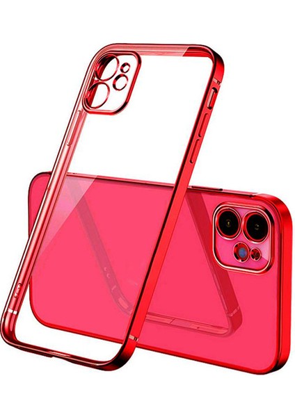 iPhone 12 Mini 5.4inç Renkli Kenar Şeffaf Kılıf Kamera Korumalı Kılıf