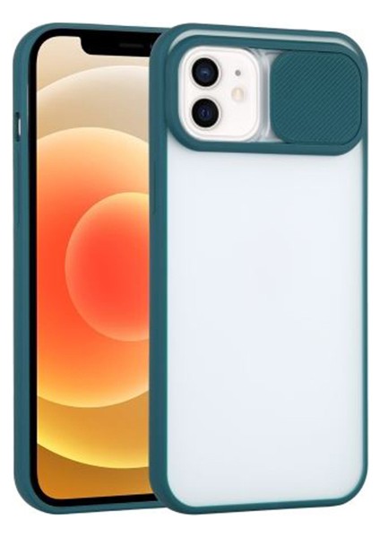 Ally iPhone 12 6.1 Kamera Lens Korumalı Sürgülü Tpu Şeffaf Kılıf