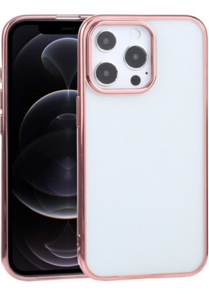 iPhone 13 Pro Max 6.7inç Lazer Kaplama Renkli Kenar Şeffaf Kılıf