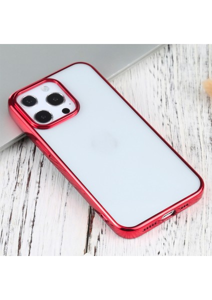 iPhone 13 Pro Max 6.7inç Lazer Kaplama Renkli Kenar Şeffaf Kılıf