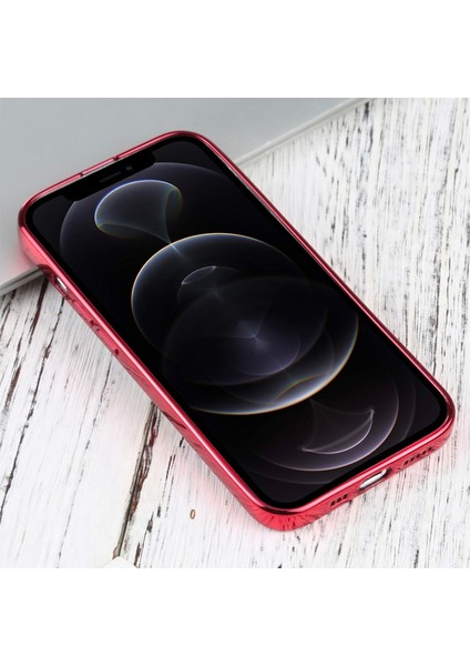 iPhone 13 Pro Max 6.7inç Lazer Kaplama Renkli Kenar Şeffaf Kılıf