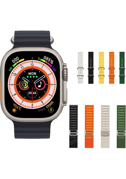 Watch 8 Ultra 49MM Amax Ultra Akıllı Nfc - Gps - Kablosuz Şarj Kordon Hediye