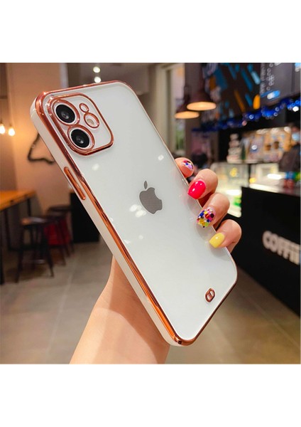 iPhone 12 6.1inç Gold Çerçeve Kamera Korumalı Silikon Bumper Kılıf fiyatları