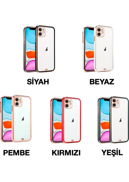 iPhone 12 6.1inç Gold Çerçeve Kamera Korumalı Silikon Bumper Kılıf fiyatları