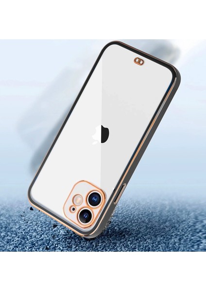iPhone 12 6.1inç Gold Çerçeve Kamera Korumalı Silikon Bumper Kılıf fırsatları