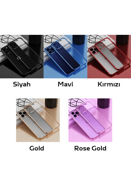 iPhone 12 Pro Max 6.7inç Renkli Kenar Şeffaf Kılıf Kamera Korumalı Kılıf fiyatları