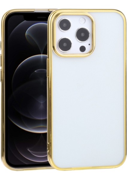iPhone 13 Pro Max 6.7inç Lazer Kaplama Renkli Kenar Şeffaf Kılıf