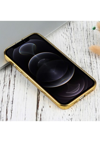 iPhone 13 Pro Max 6.7inç Lazer Kaplama Renkli Kenar Şeffaf Kılıf