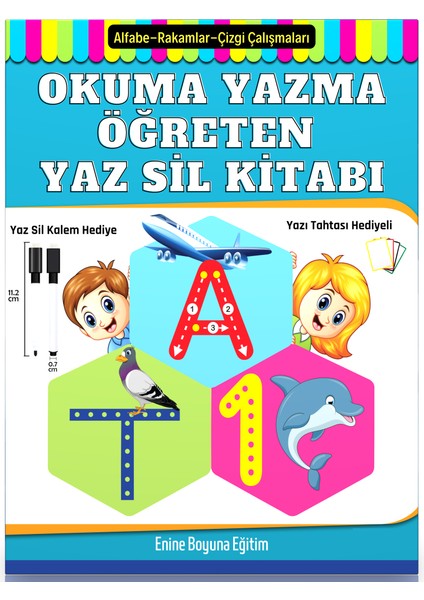 Okuma Yazma Öğreten Yaz Sil Kitabı 3-7 Yaş