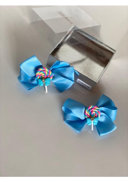 Mavi 2' Li Mini Lolipop Süslü Kız Çocuk Pensli Toka fiyatları