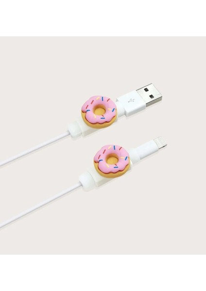 Koyu Pembe Donut Kablo Koruyucu