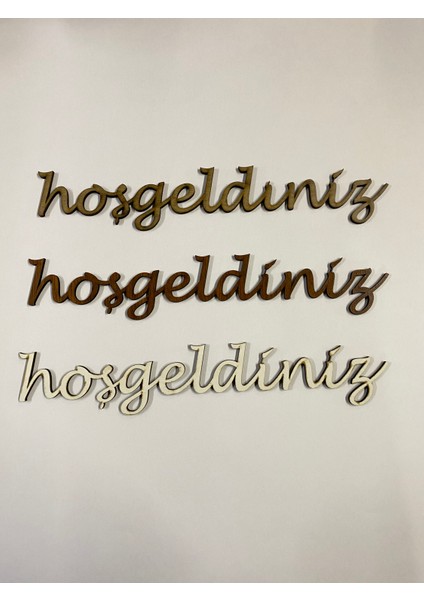 Ahşap Dekoratif 3'lü Hoşgeldiniz Yazısı