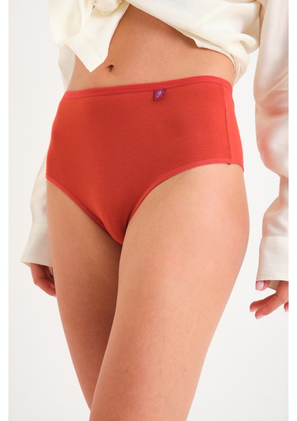 Pamuklu Yüksek Bel Tanga Külot Tekli High Waist Thong Kiremit