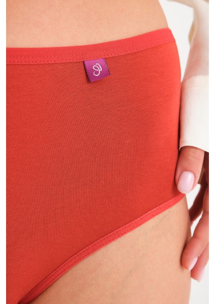 Pamuklu Yüksek Bel Tanga Külot Tekli High Waist Thong Kiremit