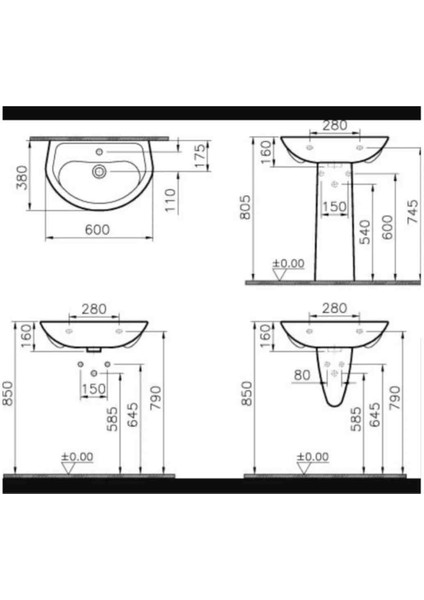 Vitra Arkitekt Büyük Yarım Ayak - Lavabo Destek Ayağı Beyaz - 6174L003-0162