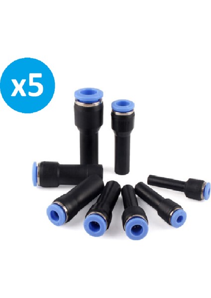 Pnömatik Boru Tipi Redüksiyon Nipel 6x4 mm Paket 5 Adet