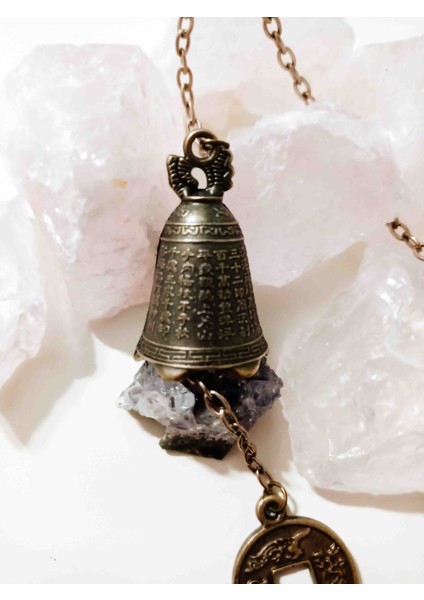 Feng Shui Guanyin Metal Çan Çin Şans Parası Dekoratif Zil Şans Tılsım Buda Çanı