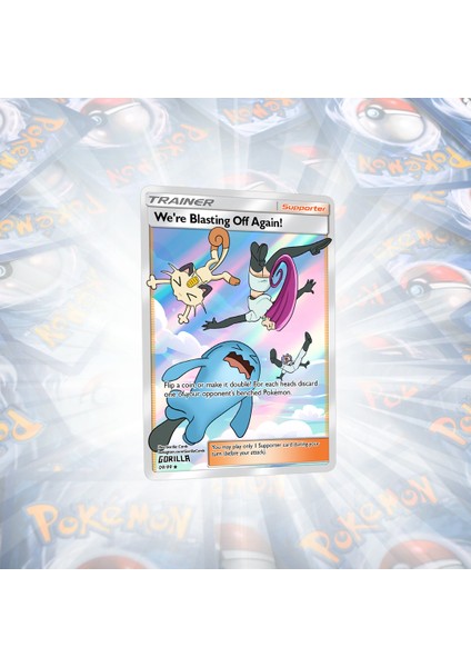 Yine Fırlatıldık! (We’re Blasting Off Again!) Roket Takımı Full Art Holo Custom Pokemon Kartı