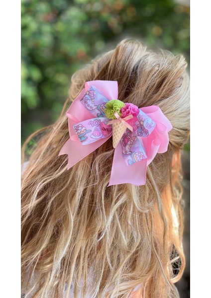Pembe Cupcake Pasta Külah Dondurma Şirin Metal Klipsli Fiyonk Toka fiyatları