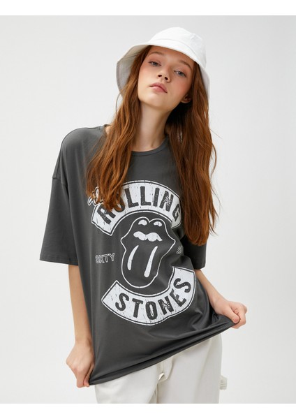 Rolling Stones Lisanslı Tişört Bisiklet Yaka Kısa Kollu Pamuklu