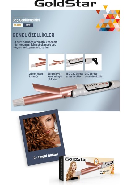 ST7107 Turmalin Seramik Plakalı Saç Şekillendirici Maşa indirimleri