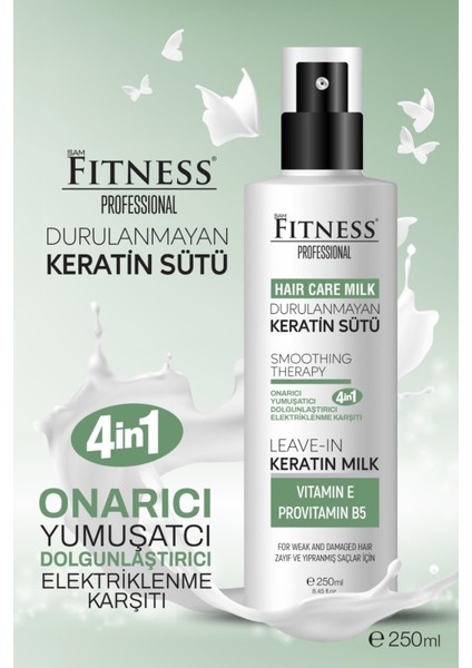 Durulanmayan Keratin Sütü 250 ml Onarıcı Dolgunlaştırıcı Vitamin E Provitamin B5 Saç Bakım Sütü