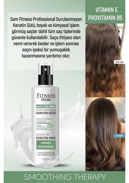 Durulanmayan Keratin Sütü 250 ml Onarıcı Dolgunlaştırıcı Vitamin E Provitamin B5 Saç Bakım Sütü indirimleri