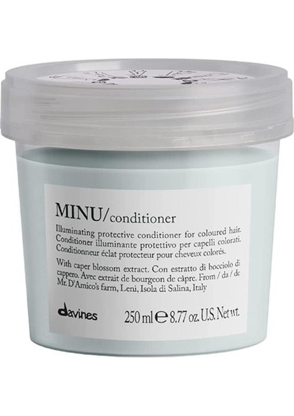 Professional Minu For Colored Dyed Hair Sulfate Free Natural And Vegan Color Hold Conditioner 250 ml