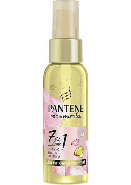 Pro-V 7'si 1 Arada Hint Yağı Biotin Gül Suyu Ağırlaştırmayan Saç Sprey Yağı 100 ml 3'lü Set fiyatları