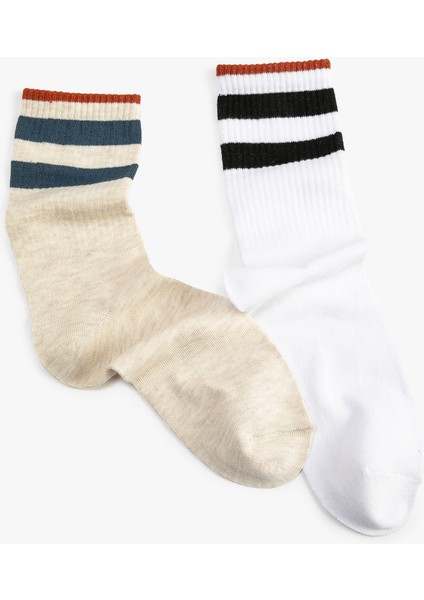 2'li Soket Çorap Seti Slogan Baskılı fiyatları