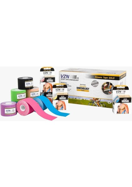 Vzn Tape Vzn Kinesio Sport Tape – Sporcu Bandı 5m x 5cm Kırmızı 4 Adet