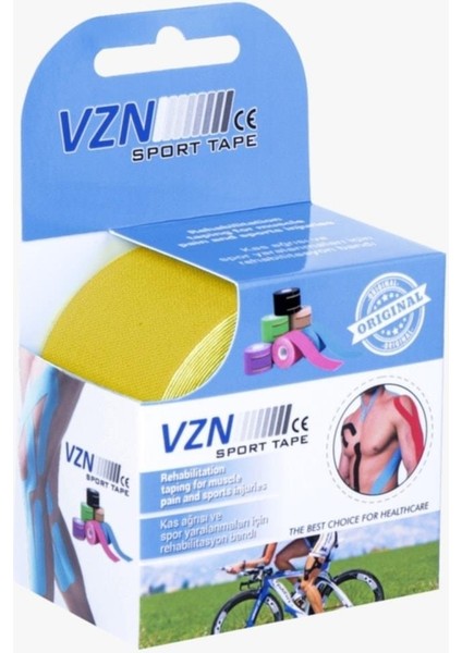 EC Shop Vzn Tape   Vzn Kinesio   Bandı 5cm x 5m Sarı Vzn