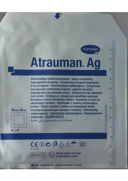 Hartmann Atrauman Ag Gümüşlü Tül Örtüsü 10*10 cm (1 Adet) 10*10