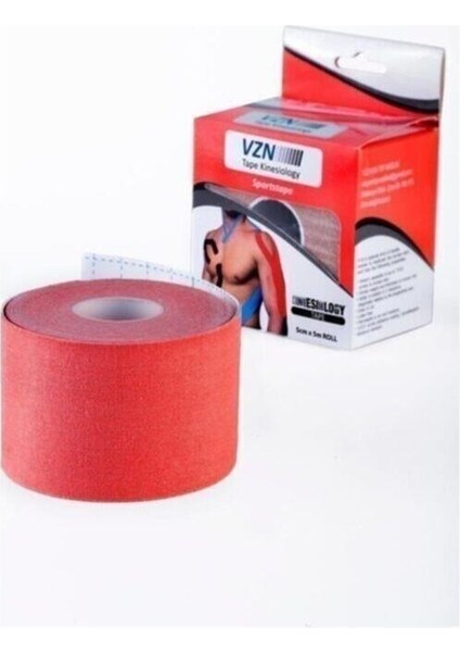 Vzn Tape Vzn Bandı - Kinesio Bant - Sporcu Bandı - Bandı Kırmızı 5CMX5M