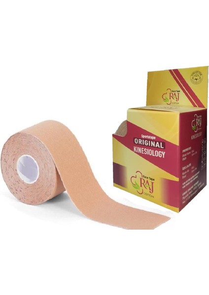5cm x 5mt Tape Yüz Yogası Yüz Germe ve Gerdirme Bandı Için Therapy Cotton Kinesio