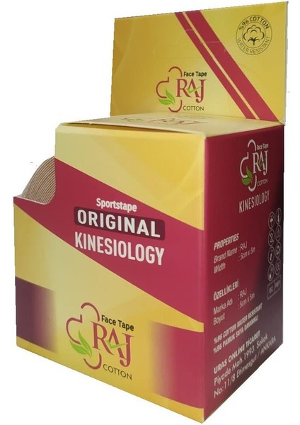 5cm x 5mt Tape Yüz Yogası Yüz Germe ve Gerdirme Bandı Için Therapy Cotton Kinesio fırsatları