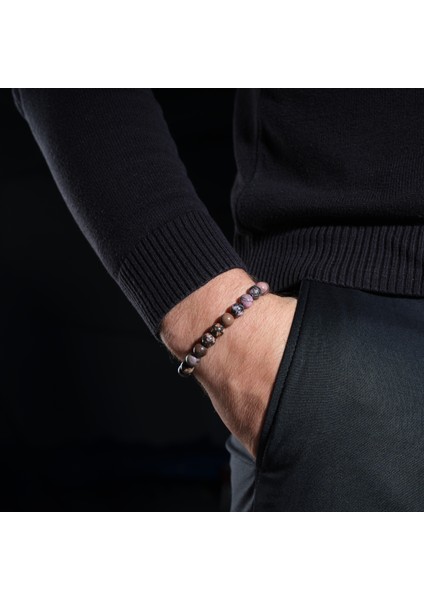 Sertifikalı Doğal Taş Rodonit Erkek Kadın Hediye Bileklik Unisex 8mm %100 Orijinal ürün fırsatları