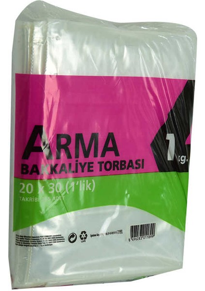 Naylon Torba Arma Şeffaf Bakkaliye Kuruyemiş Şeker Torbası 20X30 (1 Lik ) Takribi 265 Adet 1000 gr