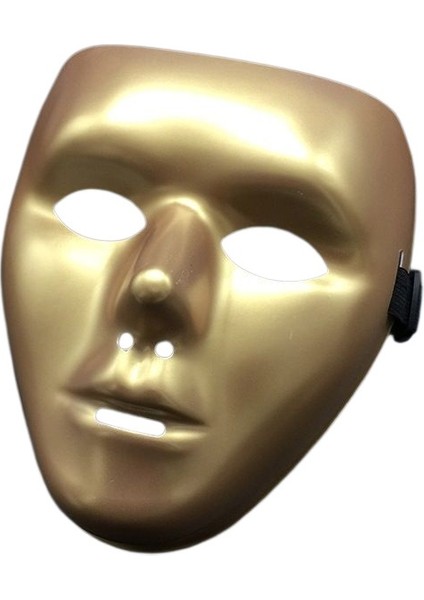 Tam Yüz Mat Altın Pvc Cosplay Maske